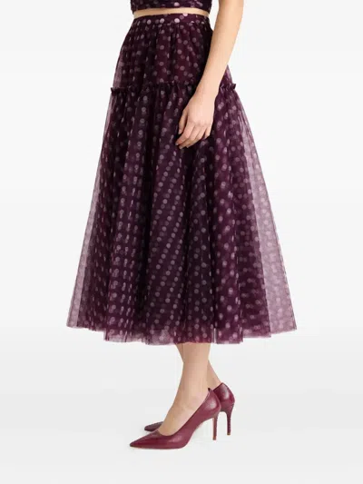 Cinq À Sept Camille Polka Dot Selly Skirt In Purple
