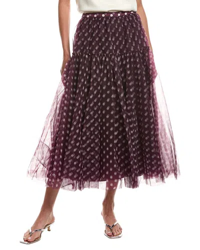 Cinq À Sept Camille Polka Dot Selly Skirt In Purple