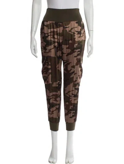 Pre-owned Cinq À Sept Camouflage Print Sweatpants In Green