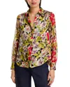 Cinq À Sept Canyon Bloom Print Tiered Ruffle Shirt In Green