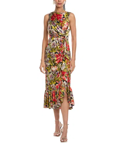 Cinq À Sept Canyon Bloom Elvira Silk Midi Dress In Multi