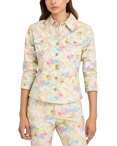 Cinq À Sept Cinq A Sept Canyon Ikat Bouquet Scrunched Denim Jacket In Multi