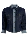 Cinq À Sept Canyon Jacke Frayed-detail Denim Jacket In Blue