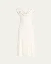 Cinq À Sept Carino Draped Midi Dress In Ivory