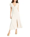 Cinq À Sept Carino Draped Midi Dress In Ivory