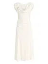 Cinq À Sept Carino Draped Midi Dress In White