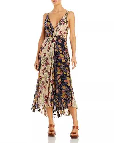 Cinq À Sept Carolee Mixed Print Midi Dress In Multicolor