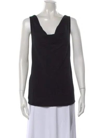 Pre-owned Cinq À Sept Cashmere Cowl Neck Sweater In Black