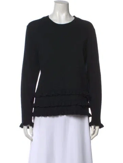 Pre-owned Cinq À Sept Cashmere Crew Neck Sweater In Black