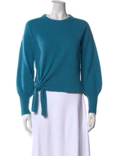 Pre-owned Cinq À Sept Cashmere Crew Neck Sweater In Blue