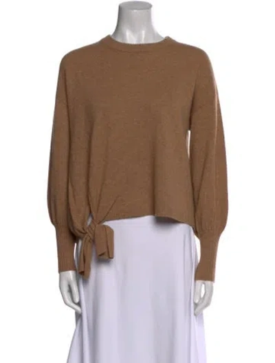 Pre-owned Cinq À Sept Cashmere Crew Neck Sweater In Brown