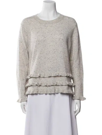 Pre-owned Cinq À Sept Cashmere Crew Neck Sweater In Gray