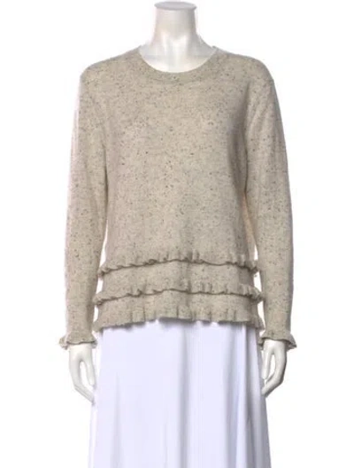 Pre-owned Cinq À Sept Cashmere Crew Neck Sweater In Neutral