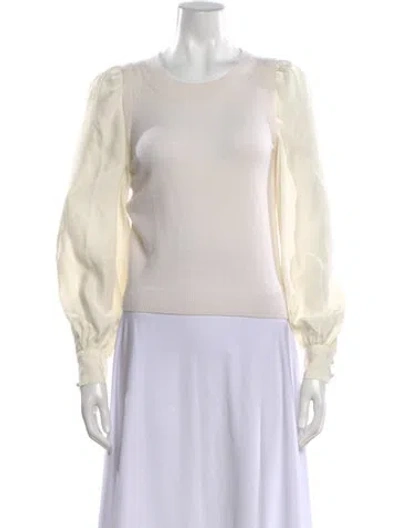 Pre-owned Cinq À Sept Cashmere Crew Neck Sweater In Neutral