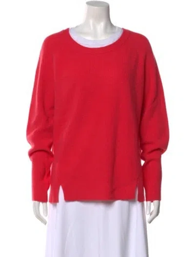 Pre-owned Cinq À Sept Cashmere Crew Neck Sweatshirt In Red