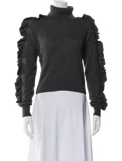 Pre-owned Cinq À Sept Cashmere Turtleneck Sweater In Gray