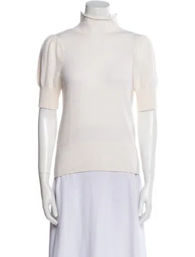 Pre-owned Cinq À Sept Cashmere Turtleneck Sweater In Neutral