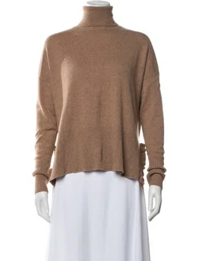 Pre-owned Cinq À Sept Cashmere Turtleneck Sweater In Neutrals
