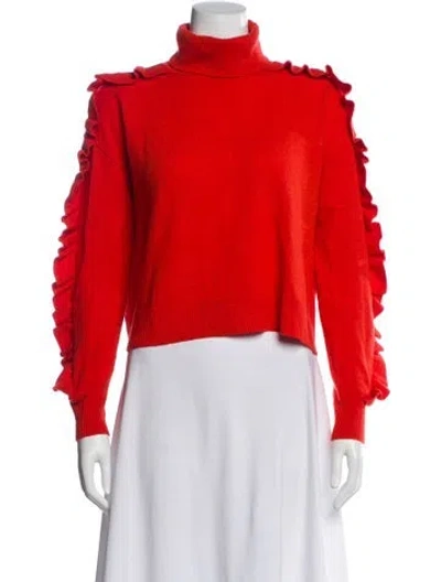 Pre-owned Cinq À Sept Cashmere Turtleneck Sweater In Orange