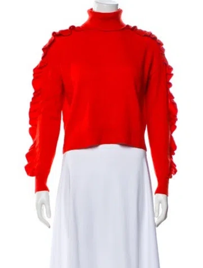Pre-owned Cinq À Sept Cashmere Turtleneck Sweater In Orange