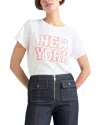 Cinq À Sept Chain-stitch Paris New York T-shirt In White