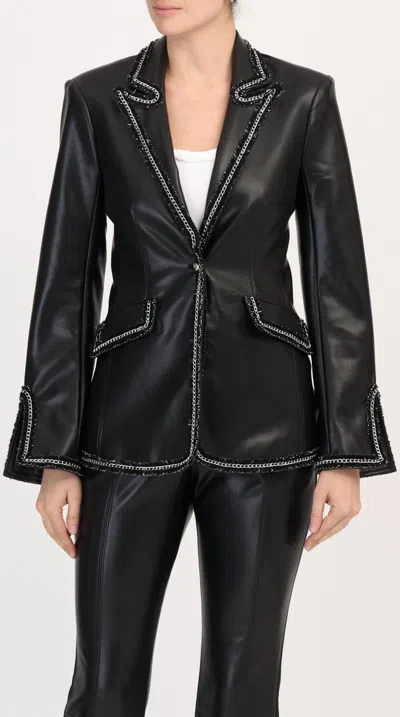 Cinq À Sept Chain Vegan Cheyenne Blazer In Black