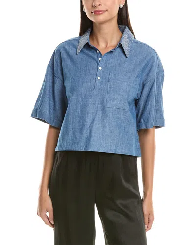 CINQ À SEPT CHAMBRAY ARNO TOP