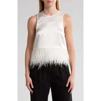 CINQ À SEPT CINQ À SEPT CHARISSE FEATHER TRIM TOP