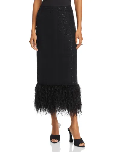 Cinq À Sept Cinq A Sept Charisse Sequin Plaid Midi Skirt In Black