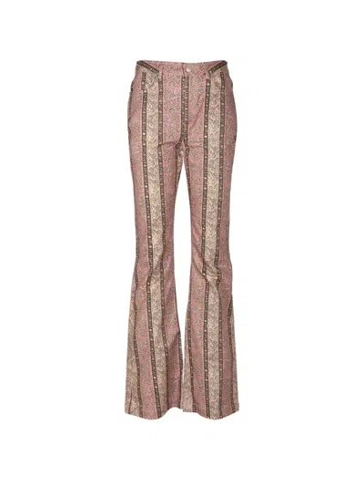 Cinq À Sept Cinq A Sept Pepper Paisley Charlie High Rise Flare Leg Jeans In Amour In Pink