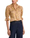 Cinq À Sept Cinq A Sept Charming Paisley Fiona Top In Gold