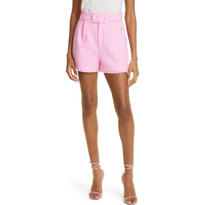 Cinq À Sept Cherryl High Waist Bouclé Shorts In Apple Blossom