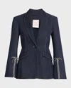 Cinq À Sept Cheyenne Love Letter Embellished Denim Blazer In Indigo