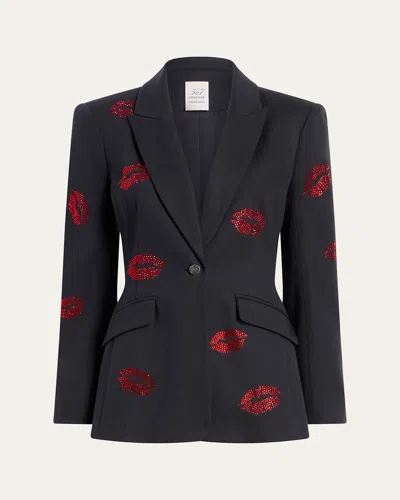 Cinq À Sept Cheyenne Denim Kissing Booth Blazer In Black