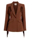 Cinq À Sept Cheyenne Suede Fringe Blazer In Brown