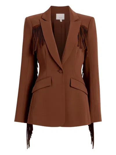 CINQ À SEPT CHEYENNE FRINGED BLAZER