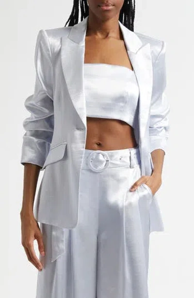 CINQ À SEPT CINQ À SEPT CHEYENNE HAMMERED SATIN SCRUNCH SLEEVE JACKET