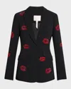 Cinq À Sept Cheyenne Kissing Booth Embellish Blazer In Blackred