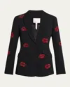 Cinq À Sept Cheyenne Kissing Booth Embellish Blazer In Blackred