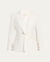 Cinq À Sept Cinq A Sept Cheyenne Rhinestone Pin Blazer In Ivory