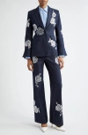 Cinq À Sept Heatset Roses Cheyenne Blazer In Indigo