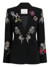 Cinq À Sept Cinq A Sept Heritage Rose Embroidered Blazer In Black