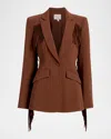 Cinq À Sept Cheyenne Suede Fringe Blazer In Brown