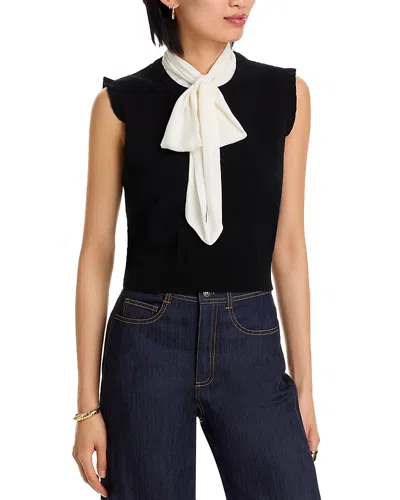 Cinq À Sept Cinq A Sept Chiara Tie Collar Top In Black