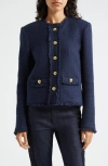 Cinq À Sept Women's Christie Cotton Tweed Jacket In Navy