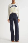 Cinq À Sept Cinq A Sept Chunky Graphic Pullover Sweater In Starch Multi