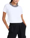 Cinq À Sept Chunky Necklace Shrunken Tee In White