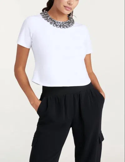 Cinq À Sept Chunky Necklace Shrunken Tee In White
