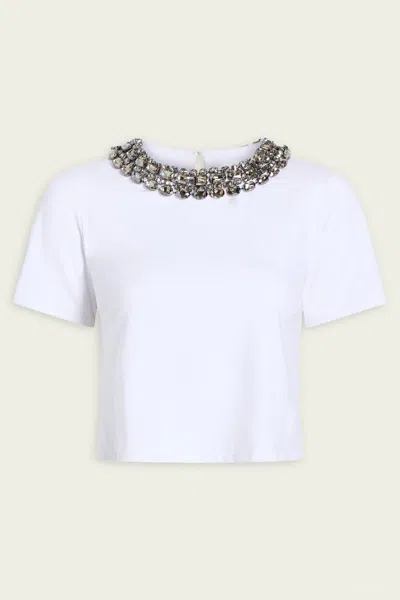 Cinq À Sept Cinq A Sept Chunky Necklace Shrunken Tee In White