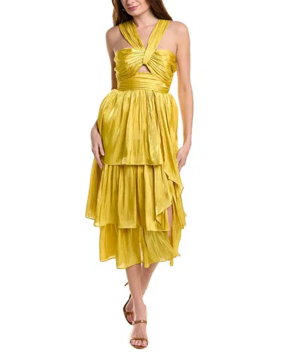 Cinq À Sept Cinq Á Sept Malia Tiered Midi Dress In Gold